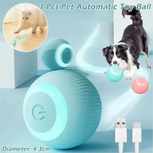360° 1 Pcs Self-Rotating Rolling Ball USB Rechargeable Electric Automatic Ball with Smart Interactive Cat Dog Toys Indoor Playing Cat Accessories
