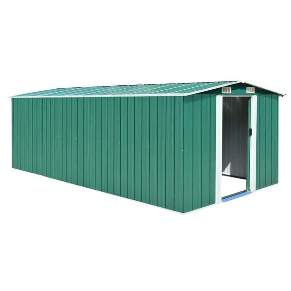 Garden Shed 257x497x178 cm Metal Green Gartenschuppen tuinhuis abri de jardin