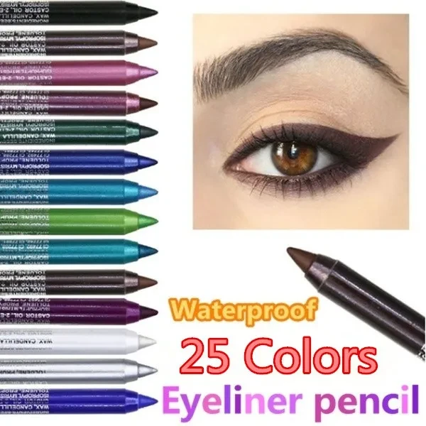 25 Colors 1PC Fashion Eye Cosmetics Long Lasting Makeup Beauty Eye Shadow&Liner Pencil Glitter Colourful Eyeliner Gel Pen Pearl Pigment