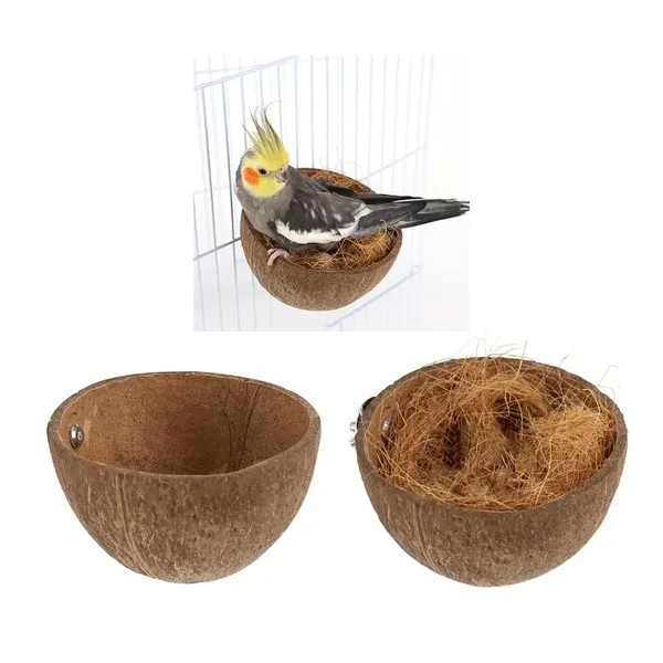 Parrots Nest House Birdcage Toy Breeding Nest Birds CoconutShell House for Small Birds Cage Accessories Summer Nest ARA