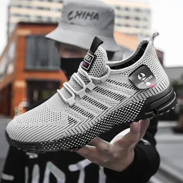 Men's Flying Weave Sneakers Breathable Running Shoes For Men Comfortable Mesh Casual Shoes Mens Tennis Athletic Sports Shoes