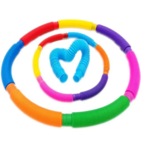 8pcs Pop Tube Sensory Toy Fidget Anti Stress Relieve Stretch Bellows Children Multicolor Squeeze Folding Pipe Autism ADHD Anxiety Toy
