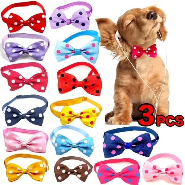1/2/3Pcs Polka Dot Bow Tie Pet Dog Collars Adjustable Necklace Collar Safety Bow Tie Collars Dog Pet Supplies For Cats Pet Accessories 15 Styles